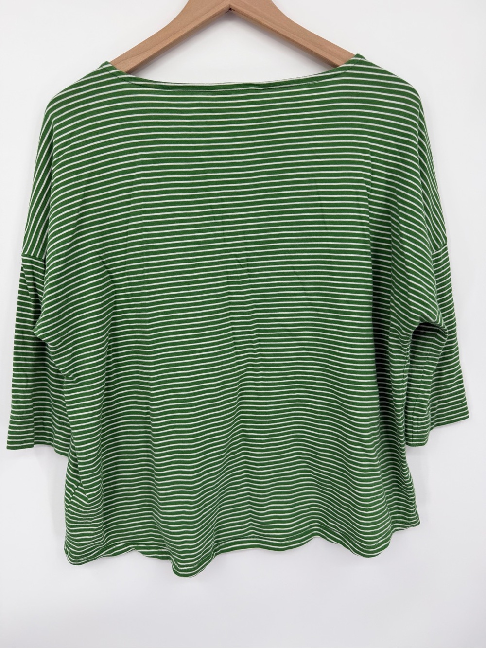 Seasalt Cornwall Organic Cotton Tremayne Quay Top Green and White Stripe - Picture 6 of 9